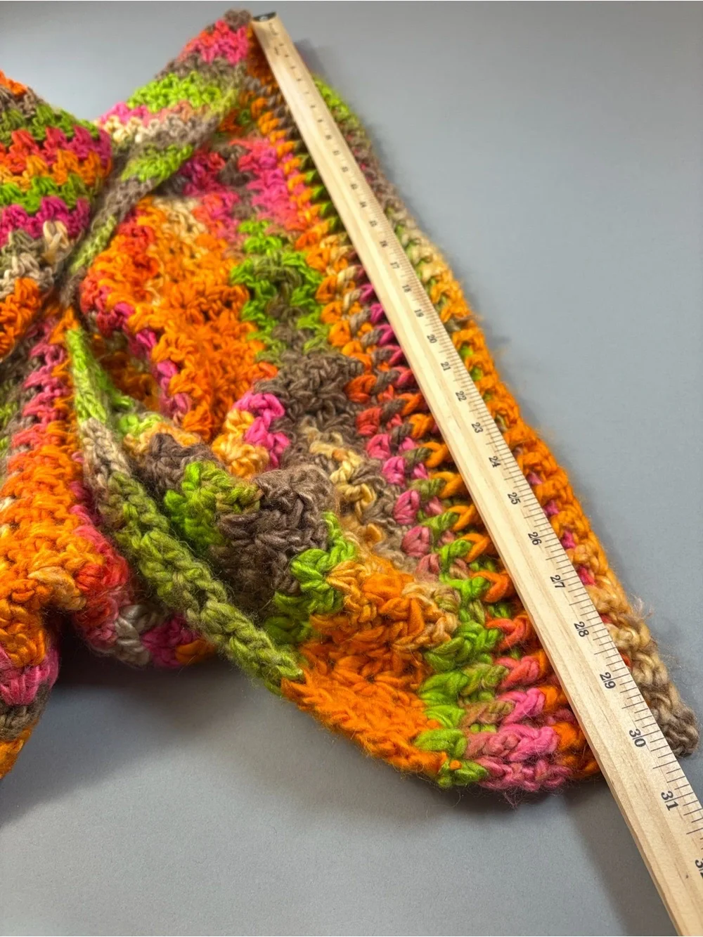 Handmade Crochet 6’+ Mermaid Tail Couch Blanket Wrap Cozy Multicolor HEAVY